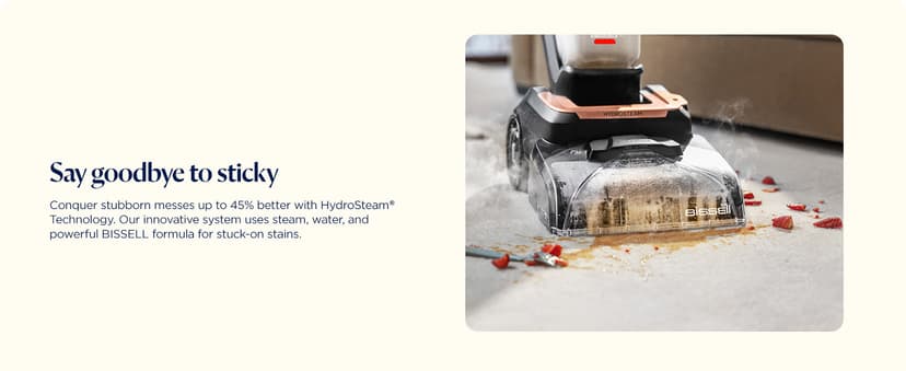 BISSELL Revolution HydroSteam Carpet Cleaner, Upright Deep Cleaner, HydroSteam Technology, 4-inch Self-Cleaning Tough Stain Tool & Formulas Included, 4123