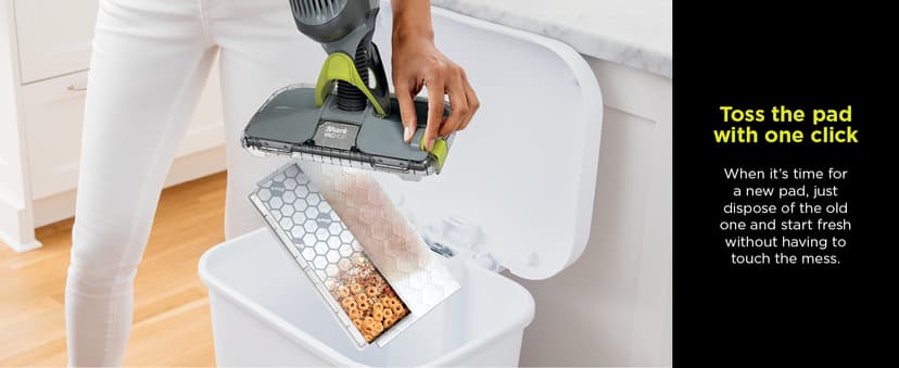 Shark VACMOP Pro Cordless Hard Floor Cleaner, Vacuum and Spray Mop, Powerful Suction, Lightweight, LED Headlights, Includes 4 Disposable Pads, 12oz Multi-surface Cleaning Solution, Gray, VM252