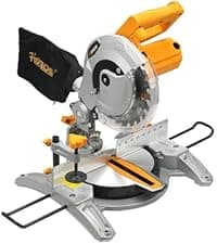 Hoteche 7-1/4-Inch Miter Saw 7.5A Compound Single Bevel Chop Saw with Laser and Blade for Wood and Metal Working