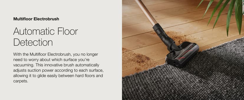 Miele Duoflex Vacuum Cleaner, Cordless and Bagless Multi-Use Flexible Stick Vacuum with Attachable MultiFloor Brush, in Brilliant White / Space Grey / Nordic Blue