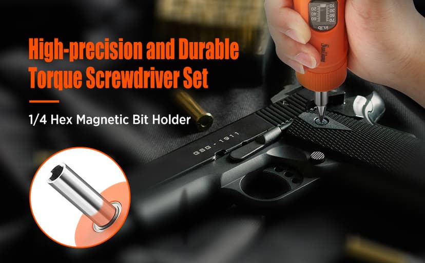 36Pcs Torque Screwdriver Wrench Driver Set 10-70 Inch Pounds lbs with 29 S2 Bits,5 Drive Sockets ,1/4" Socket Adapter for Maintenance,Tools, Bike Repairing and Mounting.