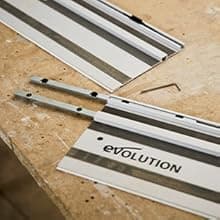 Evolution ST1400-G2 55" Circular Saw Guide Rail/Track | Universal Fit: Makita, Bosch, Festool, Triton, Metabo | 55"/4.6ft (1.4m) | Includes Self-Aligning Bars, 2x Track Clamps, Hex Key & Carry Bag