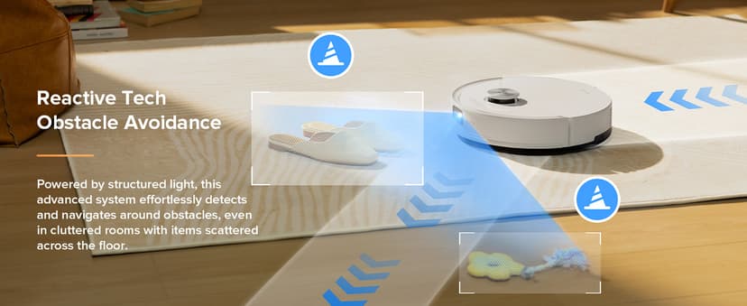 roborock Q10 S5 Robot Vacuum and Mop Cleaner, 10000Pa HyperForce Suction, Dual Anti-Tangle System, Auto-Lifting Mop, ReactiveTech Obstacle Avoidance, App Control, for Pet Hair and Carpet, White