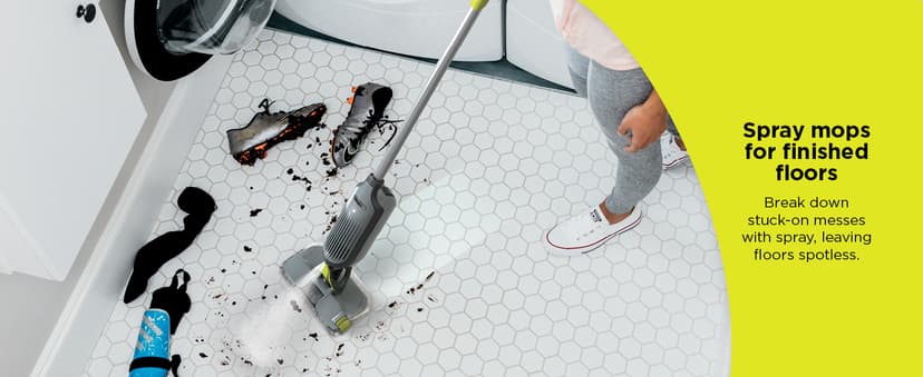Shark VACMOP Pro Cordless Hard Floor Cleaner, Vacuum and Spray Mop, Powerful Suction, Lightweight, LED Headlights, Includes 4 Disposable Pads, 12oz Multi-surface Cleaning Solution, Gray, VM252