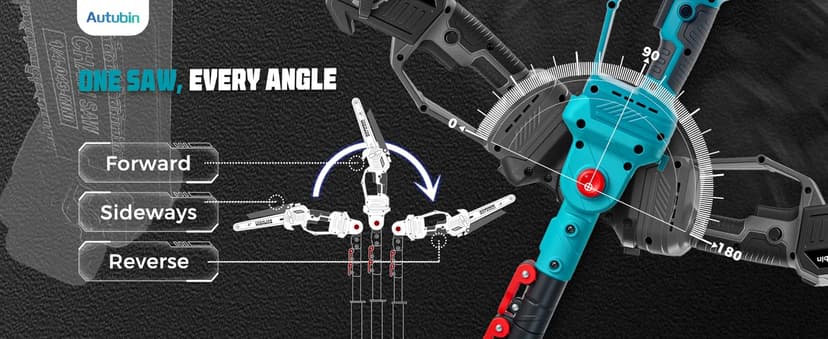 2-in-1 Cordless Pole Saw & 8'' Mini Chainsaw,Forest Ranger Approved Electric Handheld Chain Saw with 2× 21V 4.0Ah Rechargeable Batterie&Charger, Auto Oiling Multi-Angle,Max 16Ft Saw for Tree Trimming