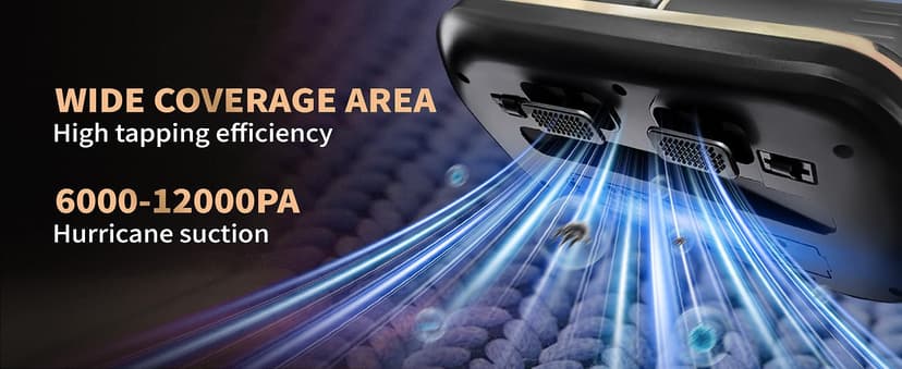 Mattress Vacuum Cleaner, Wireless Handheld Bed Vacuum Cleaner with UV-C Light, HEPA Filter and Ultrasonic Vibration, 12KPa, Suitable for Beds, Sofas, Car Seats, Carpets (Golden)