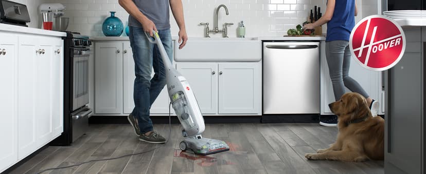 Hoover FloorMate Deluxe Hard Floor Cleaner Machine, Lightweight Cleaning Machine, Floor Scrubber with Spin Scrub Brushes, Wash and Dry Mode, Ideal for Hardwood, Vinyl, Tile, Laminate and More