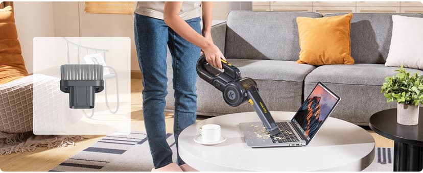 Fanttik Fold V10 Ultra Deluxe Handheld Vacuum Cordless, 17kPa Suction Power, Charging Base, Pivot Nozzle, Up to 35 Mins Runtime, Smart LED Display, Cordless Dustbuster Vacuum for Home, Car