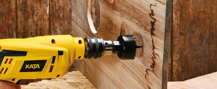 KATA Hole Saw Set 20PCS Hole Saw Kit with 3/4"-6"(19-152mm) 13PCS Saw Blades, 2 Mandrels, 3 Drill Bits, 1 Installation Plate, 1 Hex Key, Ideal for Soft Wood, Plywood, Drywall, PVC