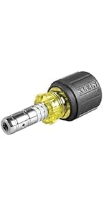 Klein Tools 32930 SAE Magnetic Impact Nut Setter Set, 6-Piece Color Coded Power Nut Driver with Extended Reach, 6 SAE Sizes