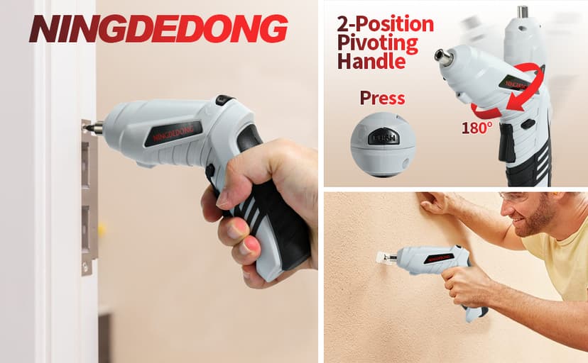 Electric Cordless Screwdriver Set, power-screw-guns,Rechargeable Cordless Power Tool with Carrying Case and Bits (white)