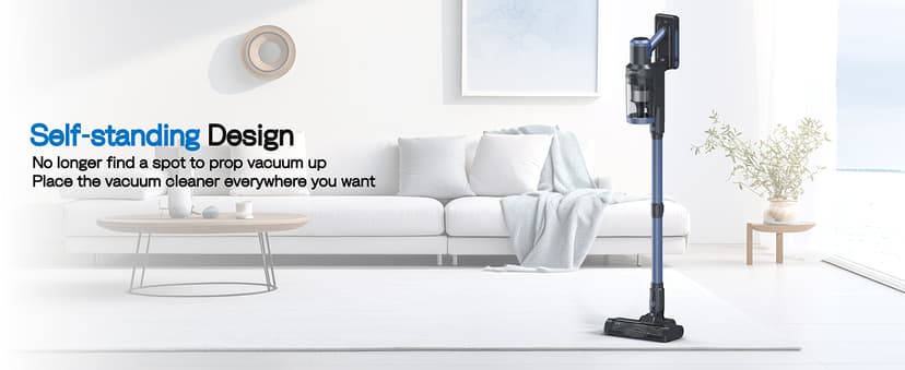 Cordless Vacuum Cleaner, 30KPA 350W Self-Standing Stick Vacuum Cleaner with LED Touch Screen, Charging Wall Mount, 3 Suction Modes, Anti-Tangle Wireless Vacuum for Home/Hair/Carpets/Hard Floor