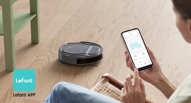 Lefant M210 Pro Robot Vacuum, Slim & Quiet, 3 Adjustable Suction Levels, 120 Min Runtime, Freemove 3.0, WiFi/App/Alexa, 6 Modes for Pet Hair, Hard Floors & Low Carpets, Self-Charging, Gray
