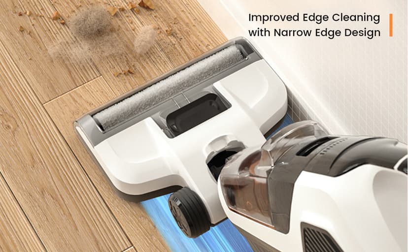 Smart Cordless Wet Dry Vacuum Cleaner and Mop for Hardwood Floor, Digital Display, Long Run Time, Great for Sticky Messes and Pet Hair, Space-Saving Design 250W