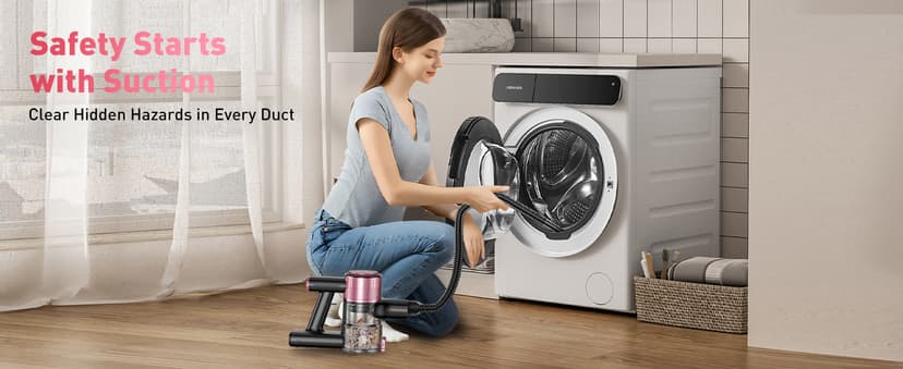 Cordless Vacuum Cleaner, 10-in-1 Vacuum Cleaners for Home with 28.75 in Hose, LED Display, Anti-Tangle Brush, Lightweight Stick Vacuums for Carpet, Pet Hair, Hardwood Floors, Dryer (Pink)