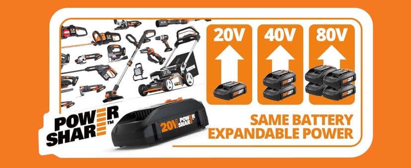 Worx WG322 20V Power Share 10" Cordless Chainsaw with Auto-Tension