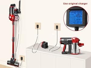 elezon A200 Cordless Vacuum Cleaner with 18000Pa Powerful Suction, 38 Min Runtime, 2200mAh Battery, HEPA Filter, Portable Stick Vacuum for Hardwood Floor, Lightweight Handheld for Home, Pet Hair, Car