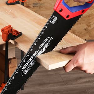 WORKPRO 16-Inch Universal Handsaw with Non-Slip Comfortable Handle, Anti-Rust Wood Saw With Chip Removal Design, Heavy-Duty for Cutting Wood, Laminate, PVC