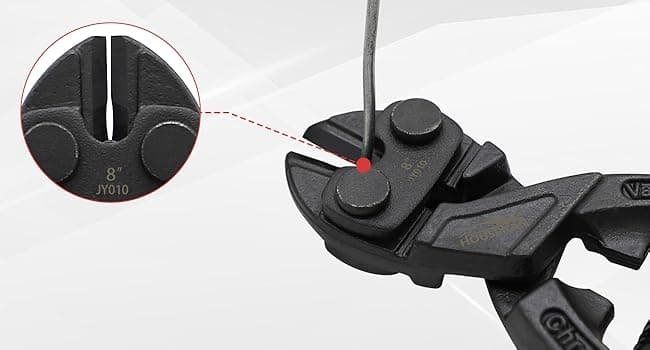 8 Inch Mini Bolt Cutters, Compact Bolt Cutter with Recess and Spring, Small Bolt Cutters, CR-V Steel Blade for Wires, Cables, Rivets, Chains, Screws, Bolts