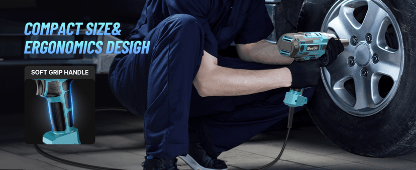 Seesii Electric Impact Wrench Corded, 368Ft-lbs(500N.m) Torque 1/2 inch Impact Gun with 8Amp Cord, 4 Sockets for Car Tire and Home DIY, AC500