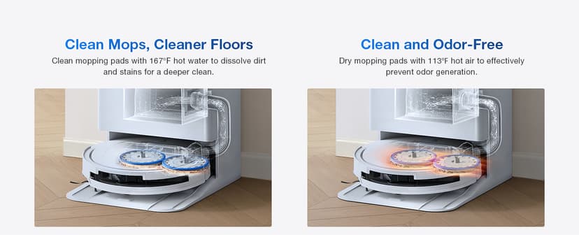 ECOVACS DEEBOT T50 PRO Omni Robot Vacuum and Mop, 3.19” Ultra-Slim, 15,000Pa Suction, ZeroTangle 2.0, TruEdge Edge Cleaning, AIVI 3D Obstacle Avoidance, Auto Mop Wash & Dry, Self-Emptying,White