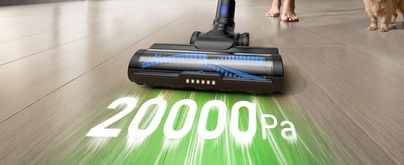 Cordless Stick Vacuum Cleaner, 55Min Cordless Vacuum Cleaners for Home, Powerful Suction Rechargeable Vacuum with Green LED Headlight, Lightweight Stick Vac for Carpet, Hardwood Floors & Pet Hair