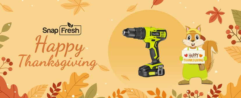 SnapFresh 20V Cordless Impact Drill-1/2" Power Drill/Driver Set,445in-lbs Torque Max,2 Variable Speeds, 43Pcs Bits w/case,2.0Ah Battery & Fast Charger Included, Power Tools