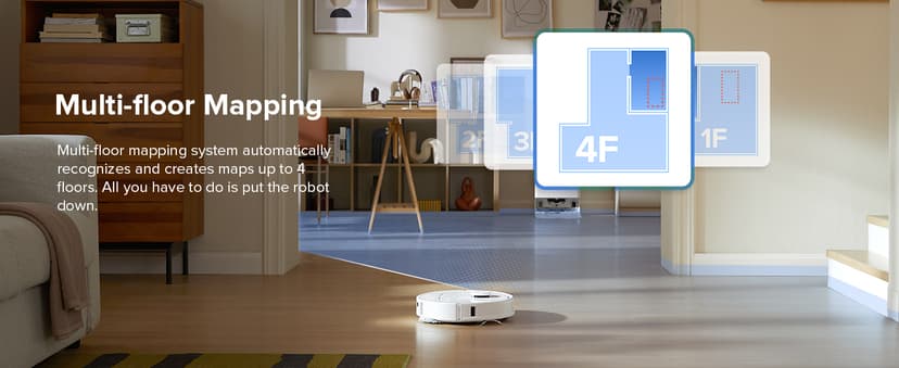 roborock Qrevo Series Robot Vacuum and Mop, 8000Pa Suction, Upgraded from Qrevo S, Anti-Tangle Brush, Smart Obstacle Avoidance, Auto Mop Washing, All-in-One Dock, 200RPM Spinning Mops, White(QV 35A)