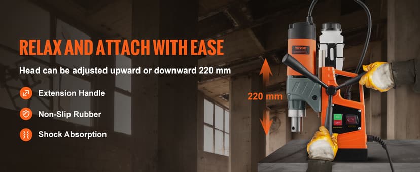 VEVOR Mag Drill Press, 1300W 1.57" Boring Diameter, 2922lbf Power Portable Magnetic Drill, 810 PRM, 11Pcs Drill Bits Electric Drilling Machine for Metal Surface, Industrial and Home Improvement