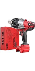 Cordless Impact Wrench 1/2 inch Compatible with Dewalt Battery, 1000FT-LBS (1360N.m) Brushless Electric Impact Gun Includes LED Work Light, 2100RPM High Torque Impact Driver, Bare Tool Only