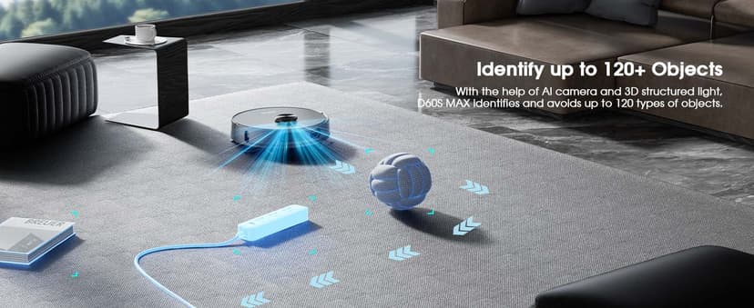 Robot Vacuum and Mop, Mapping Robotic Vacuums Cleaner with LiDAR Navigation Smart & Strong Suction, WiFi/App/Alexa/Voice Control, Obstacle Avoidance, for Home, Wood/Hard Floors, Pet Hair -Grey