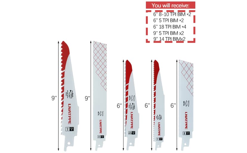 49-22-1129 Replacement for Milwauke Sawzall Reciprocating Saw Blade for Metal Wood PVC Pipe Cutting(Set of 12)