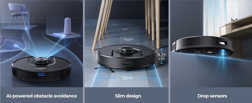 Robot Vacuum and Mop Combo, 5000Pa Robot Vacuum Cleaner with LIDAR Navigation, 3 in 1 Robot Vacuum Mop with Auto Carpet Boost, Self Charging, App/Voice Control, Ideal for Pet Hair,5 Maps