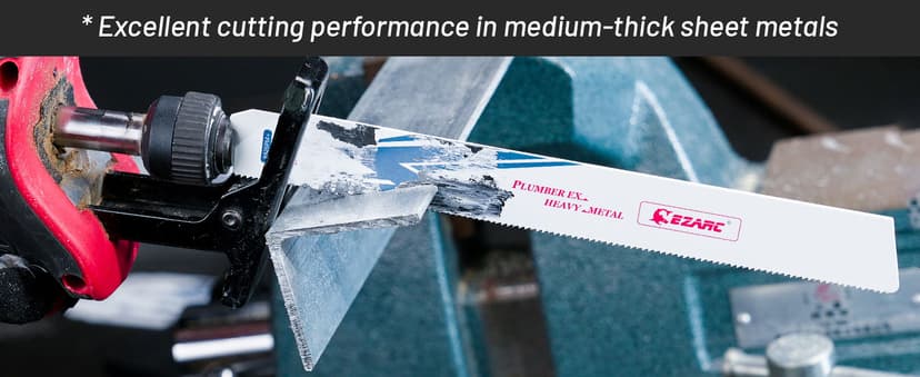 EZARC Reciprocating Saw Blade Bi-Metal Cobalt Sabre Saw Blades for Heavy Metal Cutting 6-Inch 14TPI R626PM+ (5-Pack)