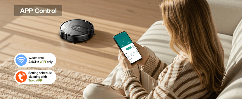Robot Vacuum and Mop Combo, Vacuuming & Mopping 2 in 1 Robot 3200Pa Max Suction,with Schedule, App/Bluetooth/Voice, Self-Charging Robot Vacuum Cleaner, Slim, Ideal for Pet Hair, Hard Floor, Carpet