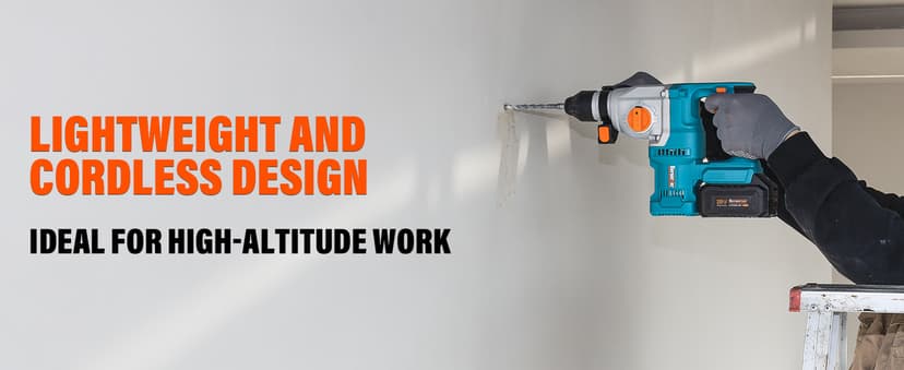 Berserker 20V Cordless 1-1/8" Rotary Hammer Drill SDS-Plus Brushless Motor with Safety Clutch, 4.0Ah Lithium-Ion Battery Powered, 3.0A Fast Charger, 4 Modes Variable Speed Rotomartillo for Concrete