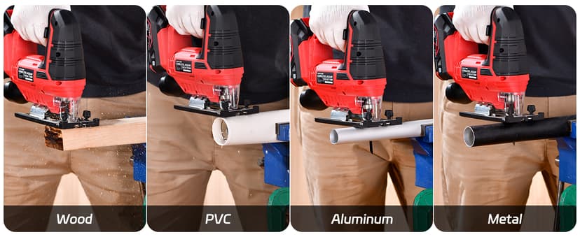 Jig Saw - 20V Cordless Jigsaw with Battery and Charger 2700 SPM Rechargeable Jigsaw with 10pcs Cutting Blades Bevel Angle (±45°) Variable Speed and 4 Orbital Function for Straight/Curve/Circle Cutting