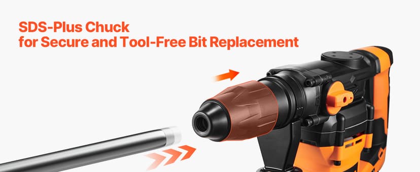 VEVOR 1-9/16 Inch SDS-Max Rotary Hammer Drill, 13Amp Corded Drills, Heavy Duty Chipping Hammers w/Vibration Control & Safety Clutch, Electric Demolition Hammers Variable Speed, Power Tool For Concrete