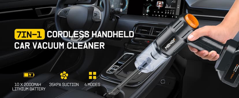 Car Vacuum Portable Cordless, 35000PA High Power Suction & Blower, Wireless Handheld Vacuum Cleaner for Car, Home, Office, Pet(Coal Black)