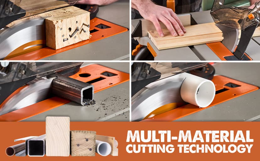 Evolution R10TS 10" Jobsite Table Saw | 15A Powerful Motor | Multi-Material Cutting | 10" TCT Blade | 26” Rip Capacity | 3-3/8” Cut Depth | 0-45º Bevel | Precision Fence | Portable & Heavy-Duty