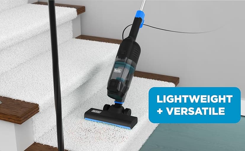 BLACK+DECKER Powerseries Lite Corded 3 in 1 Stick Vacuum, Upright to Hand-Vac Multi Surface, HEPA Filtration, Powerful 12k Pa, Ideal for Hard Floor, Low Carpet, Pet Hair Home & Office use, Blue