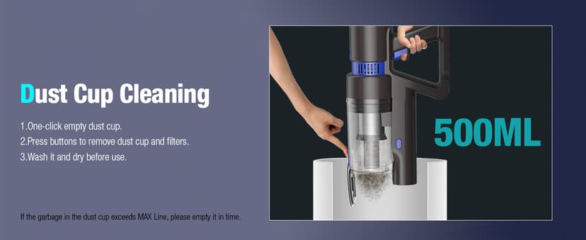 Cordless Vacuum Cleaner, 550W 45KPA 45Min Vacuum Cleaners for Home, Self-Standing Stick Vacuum with Touch Screen, 3 Power Modes, Rechargeable Battery, Handheld Vacuum for Pet Hair/Carpet/Floor