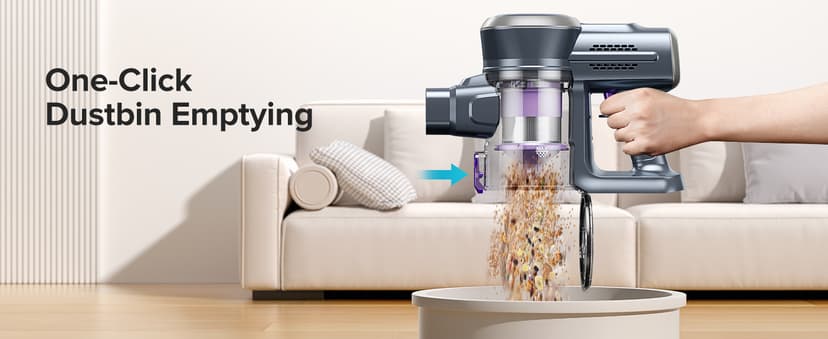 Lubluelu Cordless Vacuum Cleaner, Stick Vacuum Cordless Rechargeable with Lightweight 235W Brushless Motor, Self-Standing and Handheld Design for Carpet, Hard Floor and Pet Hair (Purple)