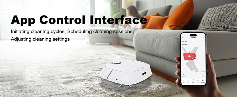 TECBOT M1 Pro Robot Vacuum and Mop - LiDAR Robotic Vacuums Cleaner for Home with Pet Hair, Carpet, Hardwood Floors, Auto Smart Mopping, Self Cleaning, Avoids Obstacles, Voice Control, White
