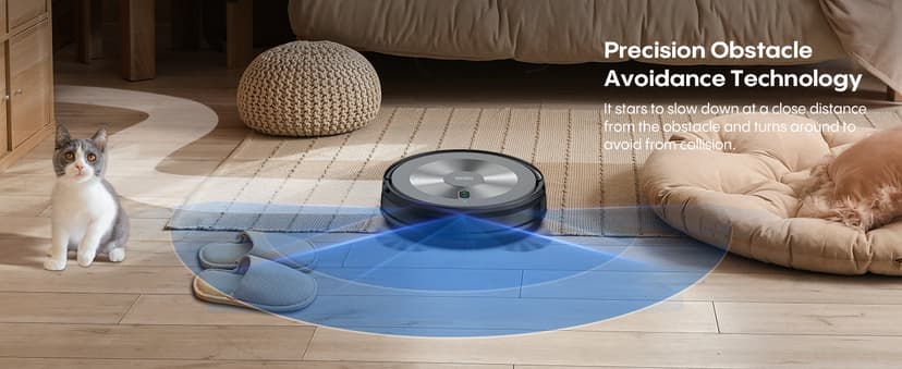 Robot Vacuum Cleaner - 2-in-1 Robot Vacuum and Mop Combo, 2500Pa Suction, Smart Navigation, Alexa & Google Assistant Compatible, Auto Recharge, Anti-Fall, Pet Hair Removal, Z-Shape Cleaning Mode
