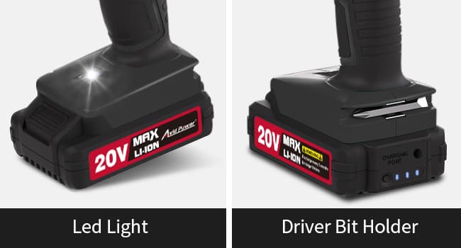 AVID POWER 20V MAX Lithium lon Cordless Drill, Power Drill Set with 3/8-Inch Keyless Chuck, Variable Speed, 16 Position and 22pcs Bits (Black)