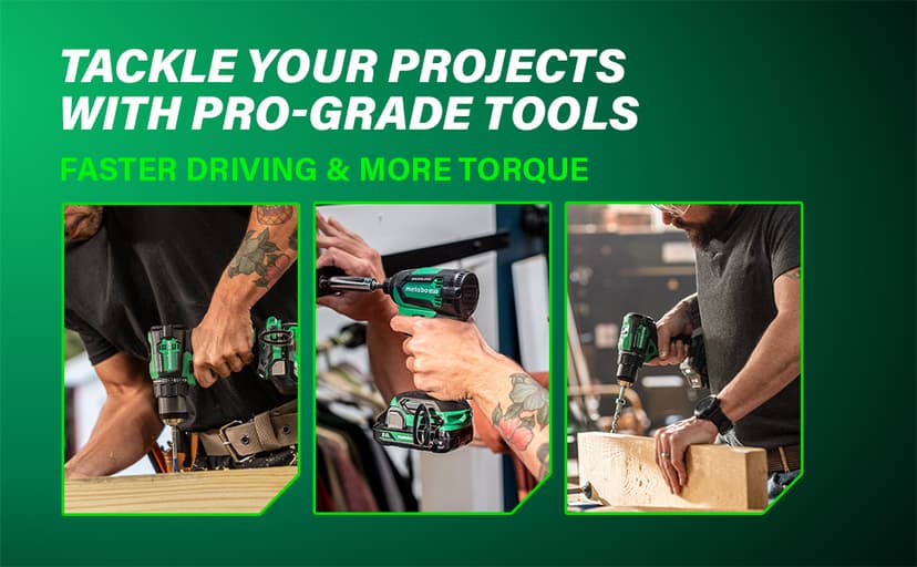 Metabo HPT 18V MultiVolt Cordless Brushless Driver Drill & Impact Driver Combo Kit, Power Tool Kit, 2 Lithium-Ion Metabo HPT Batteries and Charger, High Torque, Compact Lightweight Design, KC18DEXQB