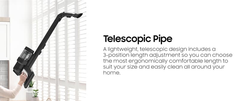 Samsung Bespoke AI Jet Ultra Cordless Stick Vacuum with All-in-One Clean Station, 400AW Powerful Suction, Long Battery Life, Anti-Tangle Pet Tool, 2025, Satin Black, VS90F40DMK/AA