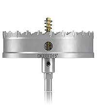 4 Pcs TCT Hole Saw Drill Bit Set,3/4” to 1-1/2” Tungsten Carbide Hole Saws Kit for Stainless Steel Hard Metal Plastic Wood, 1” Cut Depth, with Detachable Pilot Drill Bits, Allen Wrench