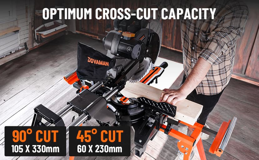 12-Inch Dual-Bevel Miter Saw, Compound Sliding Miter Saw, Ambidextrous Operation, 3800RPM, 4.2 x 13in Cutting Capacity, Laser Guide, 0-45° Bevel & Miter Cut, 9 Positive Stops, 15-Amp Corded